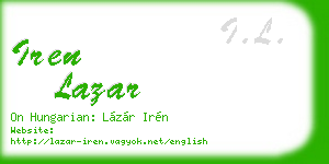 iren lazar business card