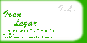 iren lazar business card